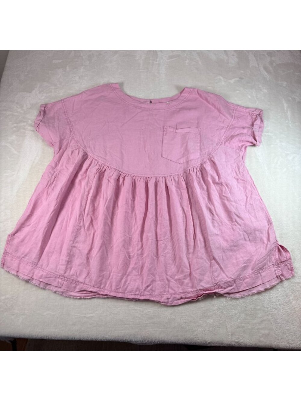 Free People We The Free Moon City Top Pink Boho Baby Doll Top Flowy Medium Peasa